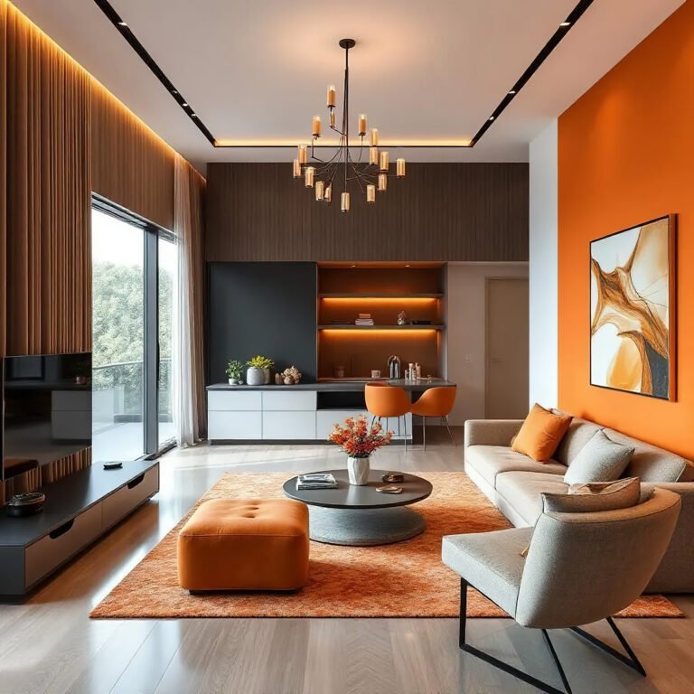 modern luxury apartment interior in minimal scandinavian style,